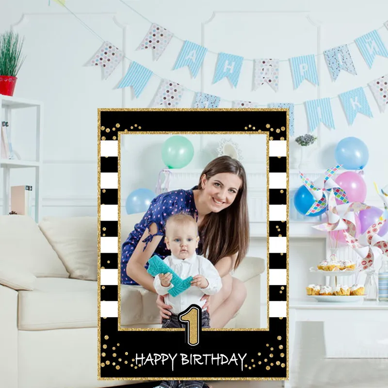 Chicinlife 1Pcs 1st 16th 18th 21st 40th 50th 60th Photo Booth Props Birthday Party Photo Frame 1st Birthday Anniversary Supplies