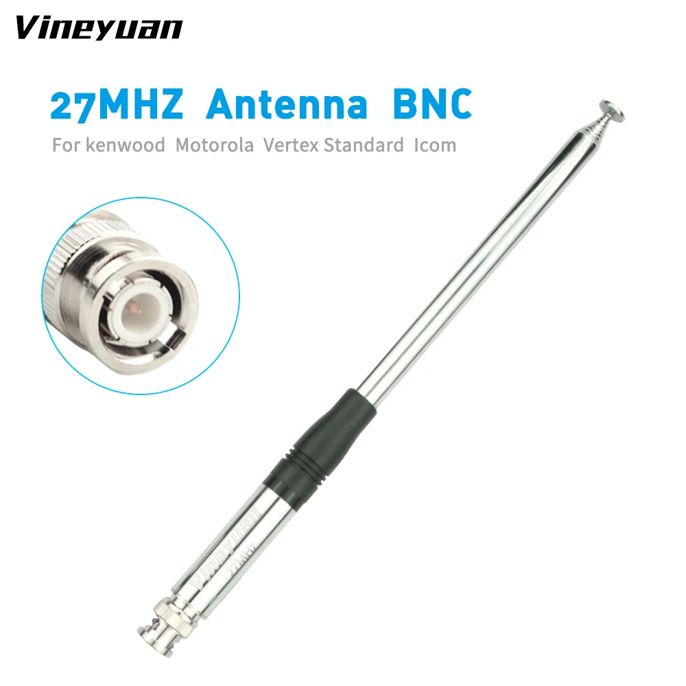 27MHz 130CM/51.18inch CB Radio Telescopic Antenna BNC Male Connector Radio Antenna for Kenwood ICOM Motorola IC-V8 IC-V80 IC-V82