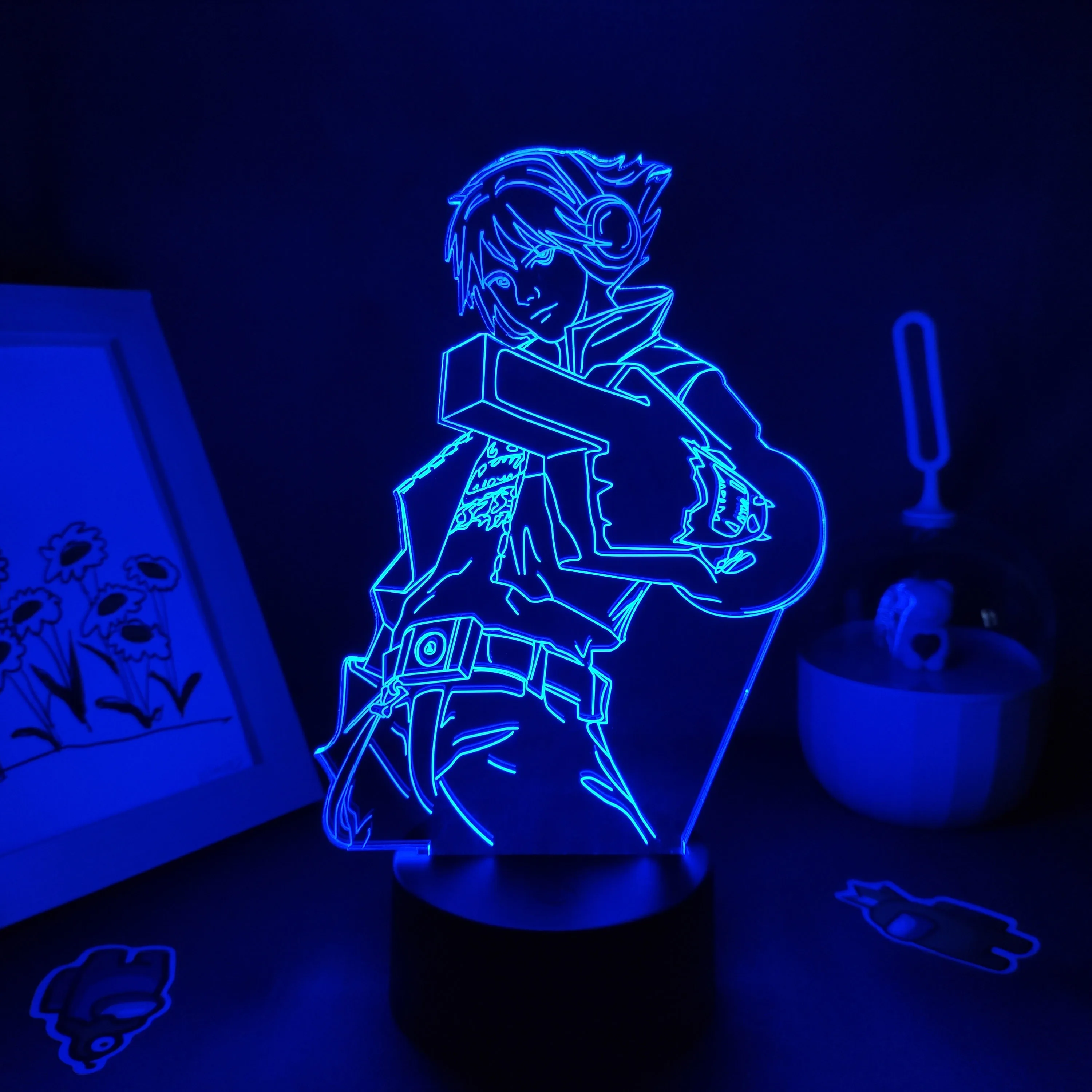 LOL Game Figure The Prodigal Explorer Ezreal Lamps 3D Led RGB Neon Night Lights Gift Room Table Colorful Decor League of Legends