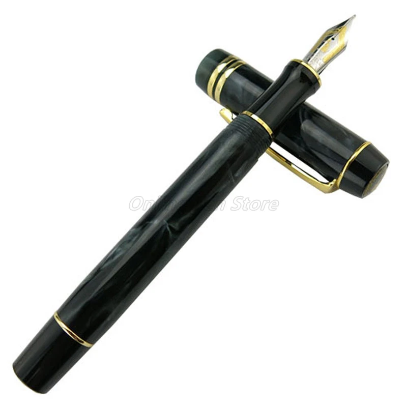 

Kaigelu 316 Celluloid Marble Barrel 22KGP Medium Broad Nib Fountain Pen Professional Stationery Writing Pen Gift Accessory