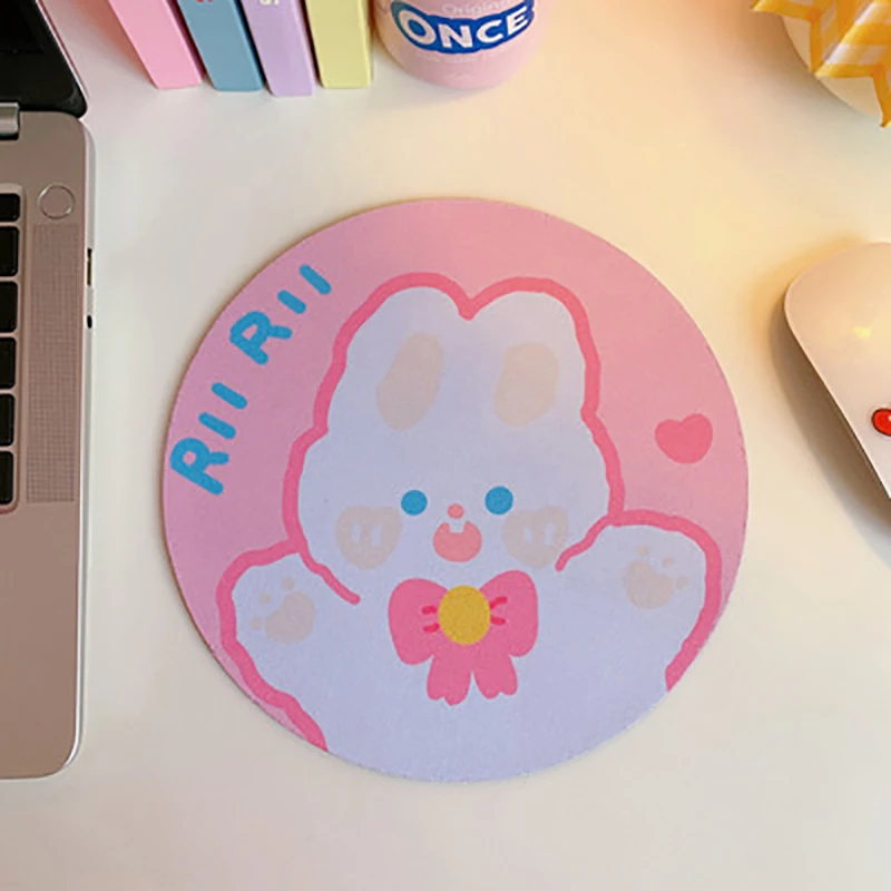 Kawaii Table Mat Ins Japanese Desktop Desk Mat Mini Cute Rabbit Bear Water Coaster Stickers Scrivania Kawaii Silicone Mouse Pad