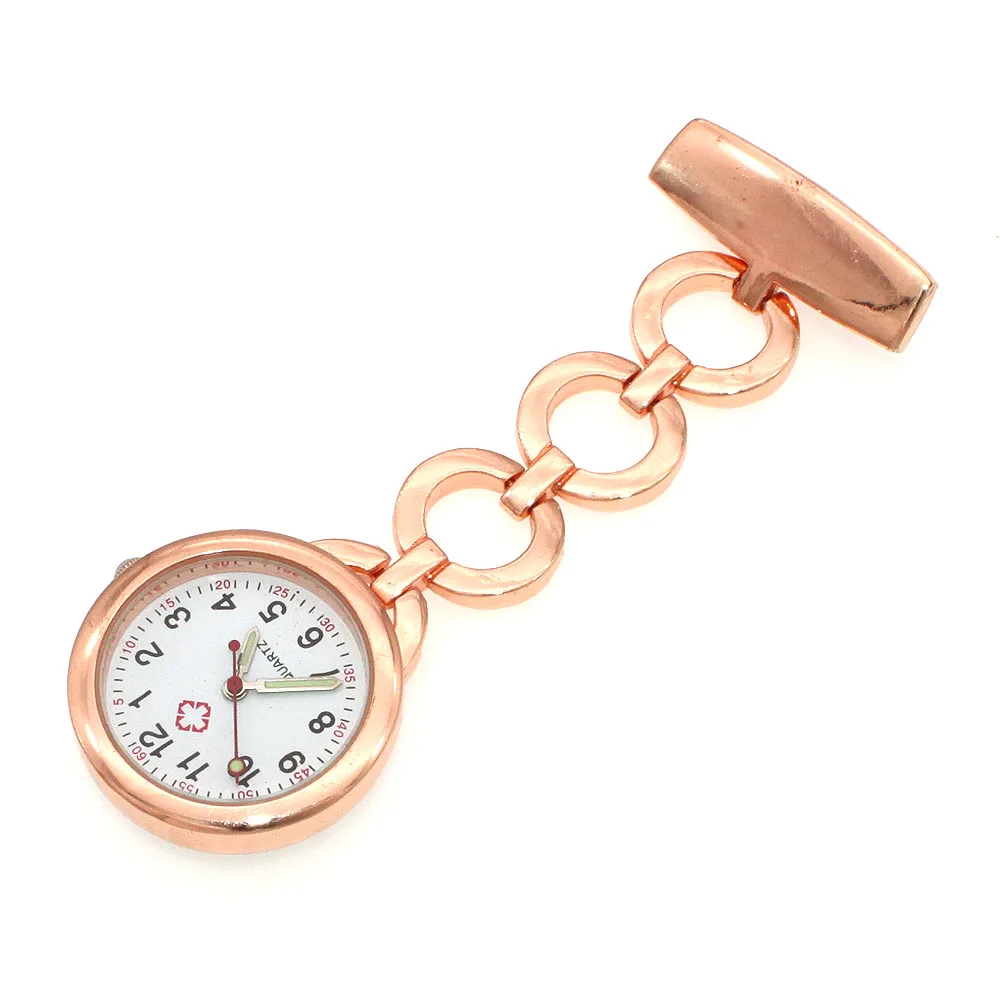 Fashion Women Pocket Watch Clip-on Round Pendant Hang Quartz Clock For Medical Doctor Nurse Watches Stainless Steel Watch