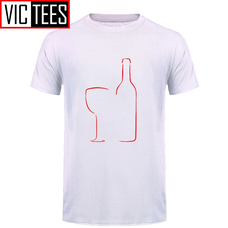 Men Summer Wine Glass And Bottle T Shirt Fashion O-neck Cotton T-Shirt Clothing Tops