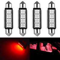 4x C5W C10W LED Canbus bulbs 5050 SMD Festoon Red White 41mm 42mm Dome Reading Light Bulb Car Interior lighting lamp 12V 6000K