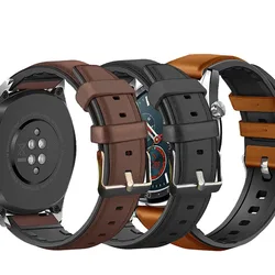 New 20mm 22mm Light Brown Silicone Leather Watch Band Strap Watchband Stainless Steel Buckle Clasp Watch Accessories Straps