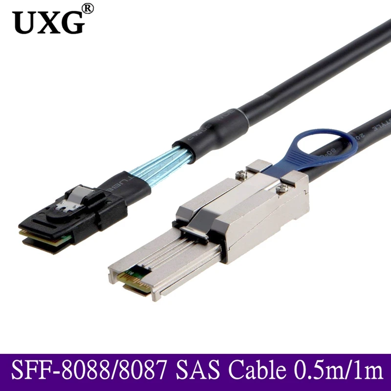 

Two Colors 0.5m 1M 2M Mini SAS 26P SFF-8088 To SFF-8087 36P Direct Attach Copper Cable Support 12Gb