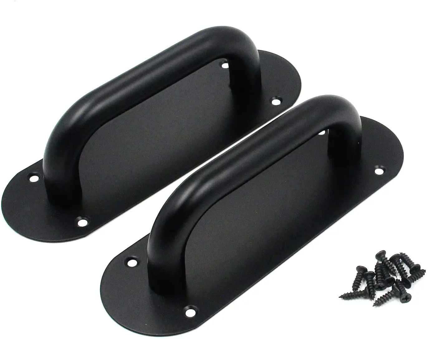 Stainess Steel Door Handles - Sturdy Pull Push Plates with Screws, Durable Pull Push Handles for Home Office Public house, Black