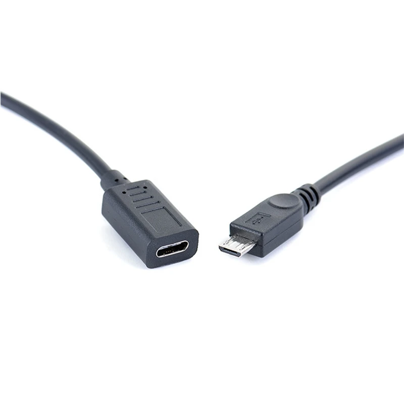 USB 3.1 typu C żeńska do micro USB 2.0 micro męski synchronizacja danych kabel zasilający przewód 0.25m 25cm