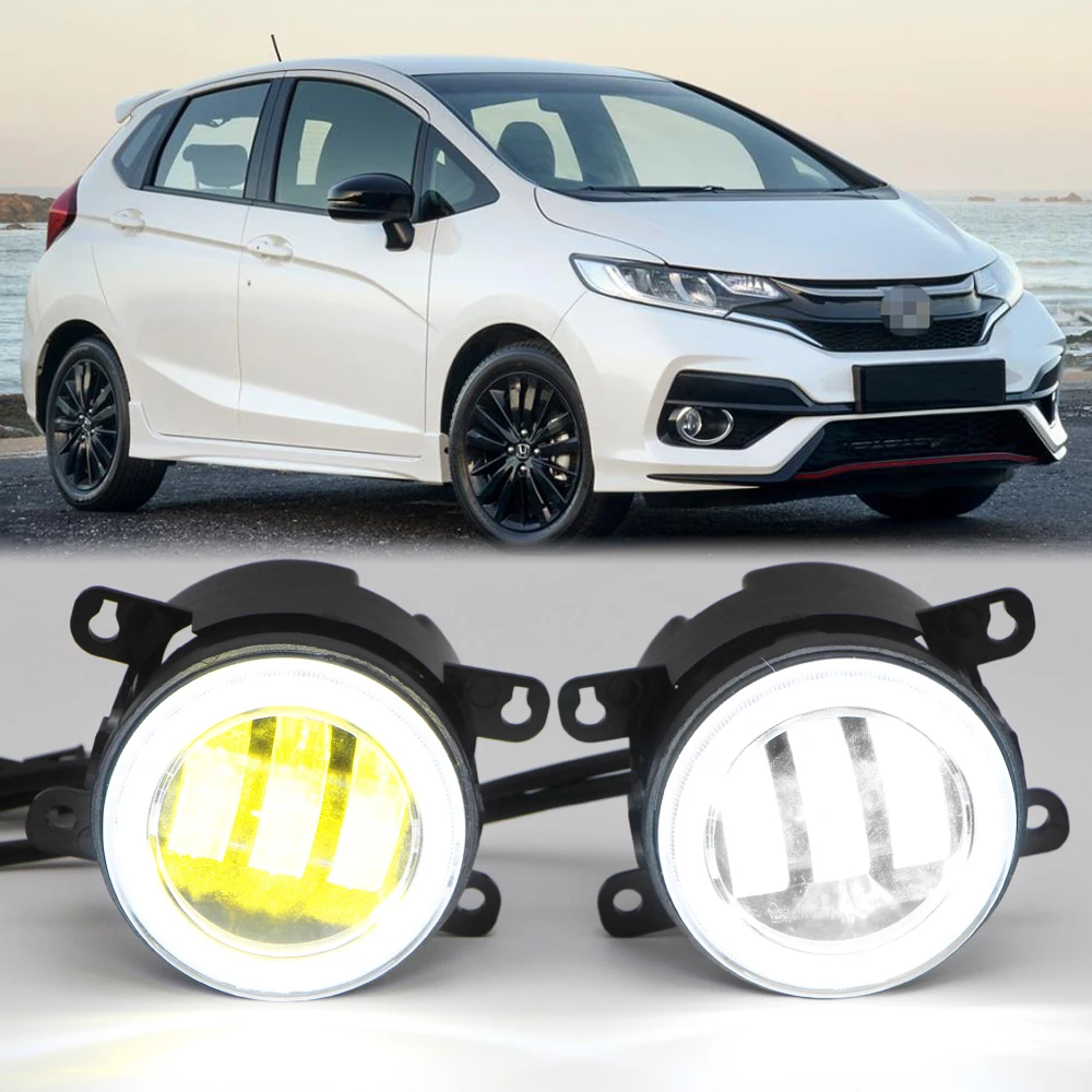 White Yellow LED Fog Light for Ford Focus Fusion / Honda Accord Civic / Subaru Outback WRX Front Bumper Lamp Bulb 20W Angel Eye