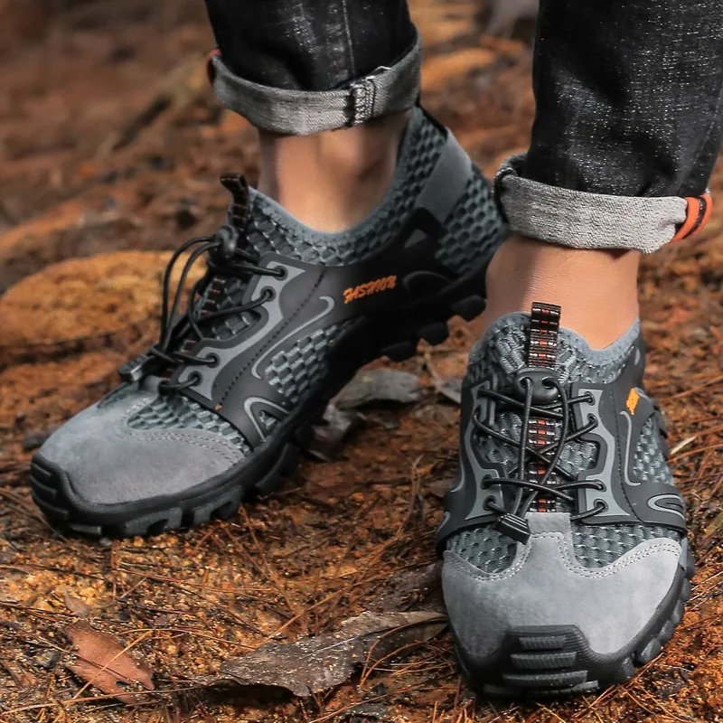 2021 men\'s sandals non-slip breathable wading creek shoes casual summer hiking mesh outdoor shoes large size 38-50 size shoes