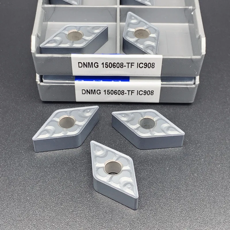 10Pcs เครื่องมือ DNMG150608-TF IC907 / DNMG150608-TF IC908 Cnc ชิ้นส่วนเครื่องมือแทรกคาร์ไบด์เครื่องมือ