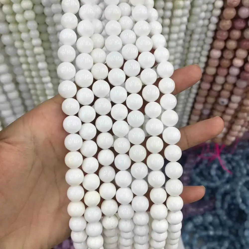 Natural AAA Cream White  Opal Loose Round Beads 10-12mm