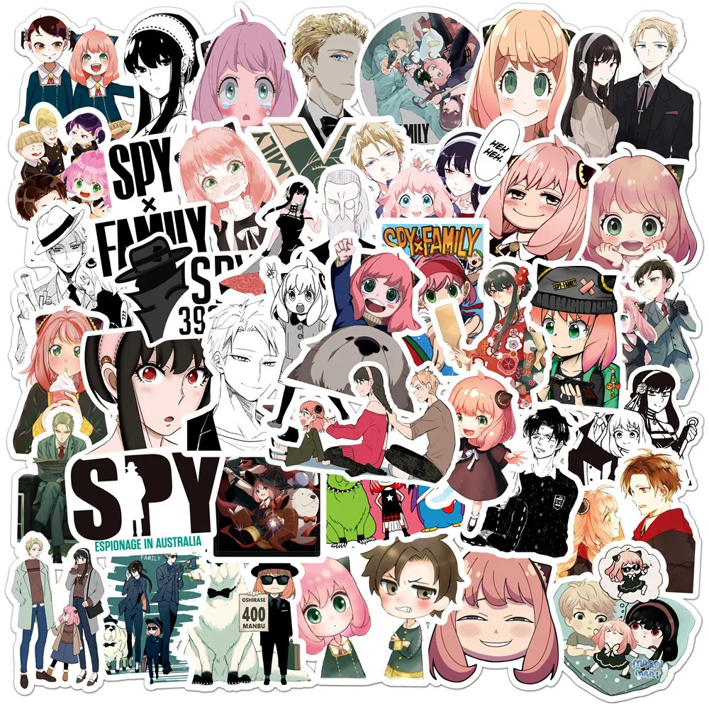 10/30/50PCS Japanese Animation Spy Family Personalized Graffiti Waterproof Sticker Cute Refrigerator Skateboard Guitar Wholesale