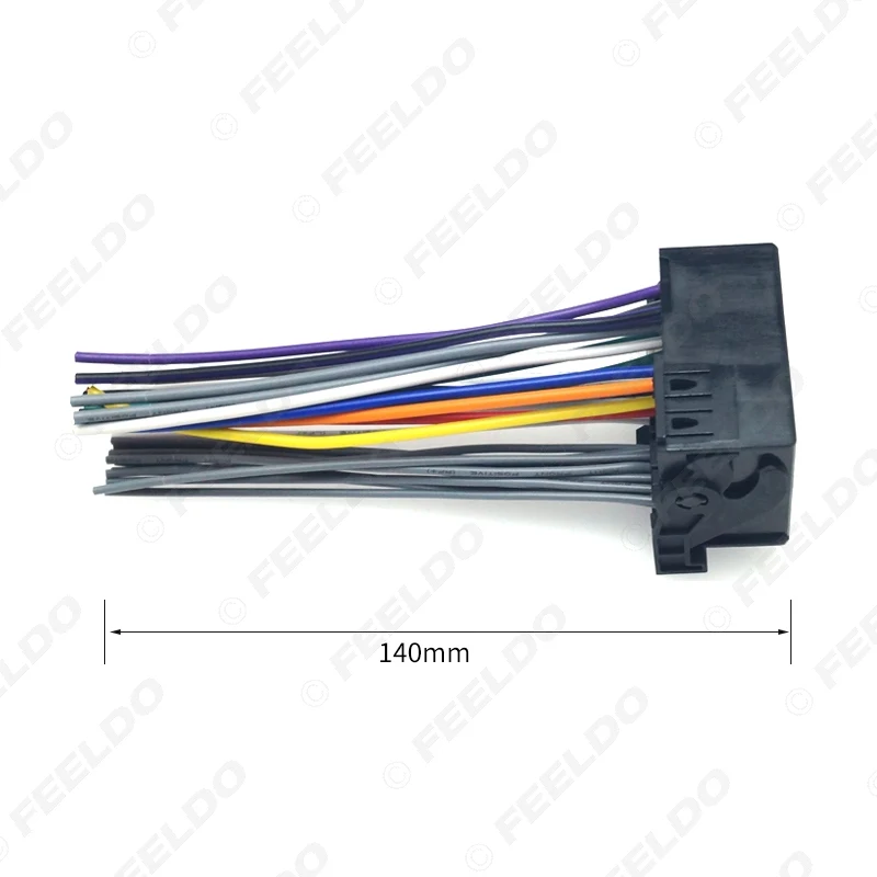 FEELDO Car Radio Installation Reverse Male Wire Wiring Harness Plug With 12Pin AUX Wire Plug For Audi/BWM/Volkswagen/Mini/Dodge