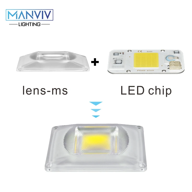 1 zestaw ściemniania LED COB Chip + odbłyśnik soczewki inteligentny układ scalony 50W 30W 20W 230V DIY dla LED światło halogenowe reflektory LED