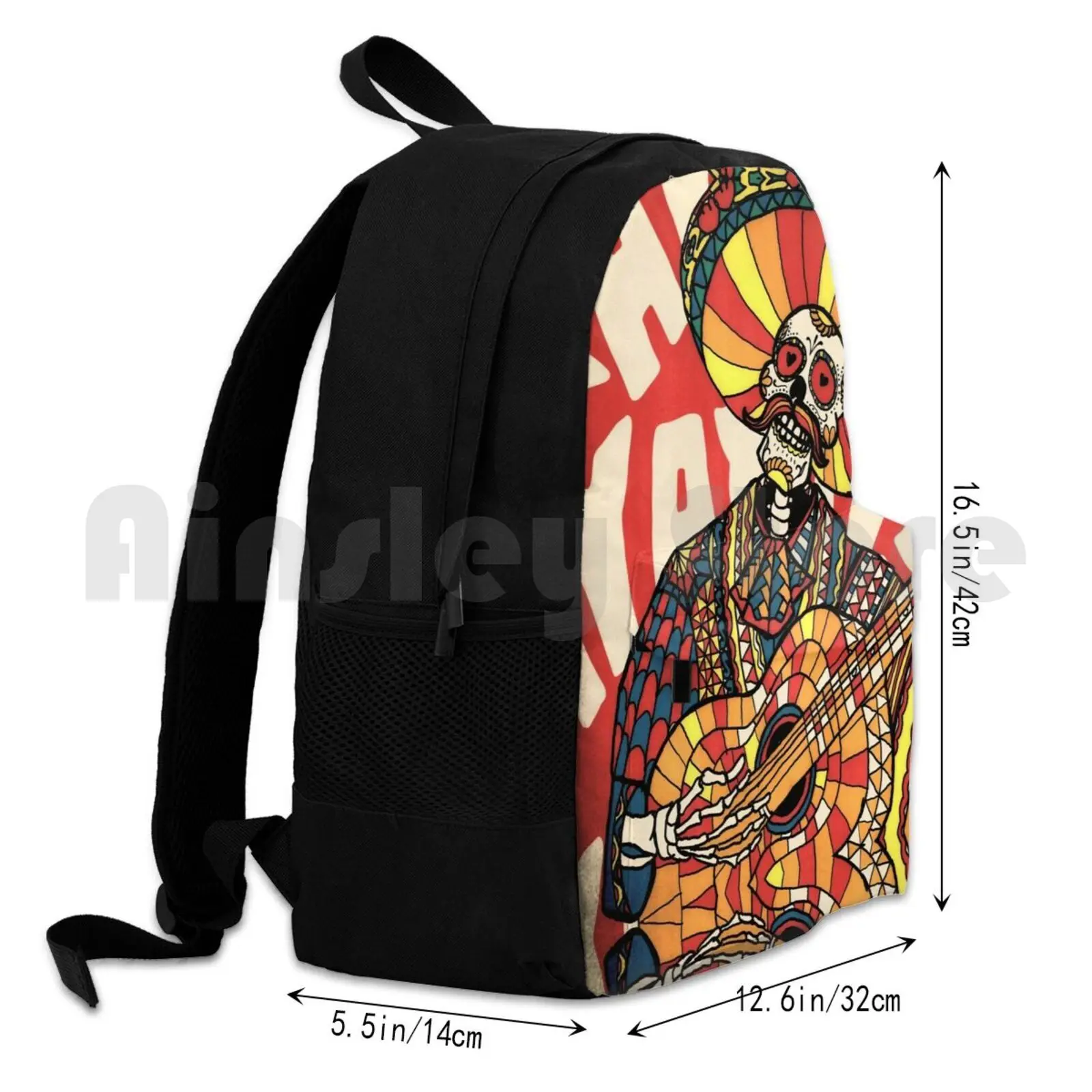 Mariachi Outdoor Hiking Backpack Riding Climbing Sports Bag Mariachi Skull Mexican Dead Music Ali Gulec