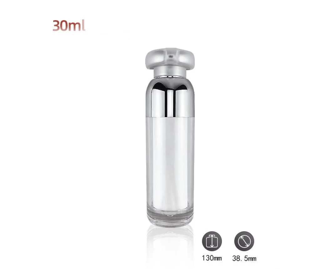 30ML acrylic silver airless bottle lotion emulsion serum liquid foundation whitening essence recovery complex  cosmetic packing