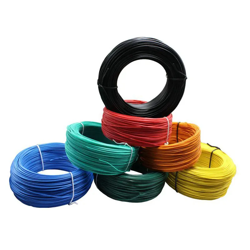 HQ BW01 Lashing 11 Colors PVC Coated 0.45-1.6MM Flat Round Binding Tie Wire with Galvanized Annealed IRON CORE