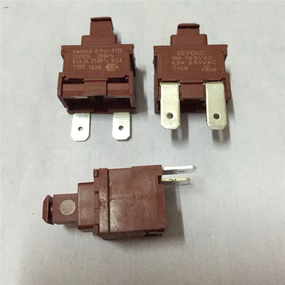 1 قطعة CPU-1113 مفتاح التبديل استبدال 2 دبوس 6.5A 250VAC الذاتي قفل الطاقة على إيقاف التبديل دفع زر طقم تصليح