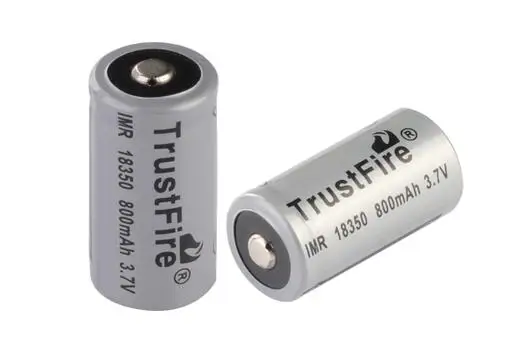 10 unids/lote de alta capacidad TrustFire IMR 18350 800mAh 3,7 V batería de iones de litio baterías de litio recargables para cigarrillos electrónicos