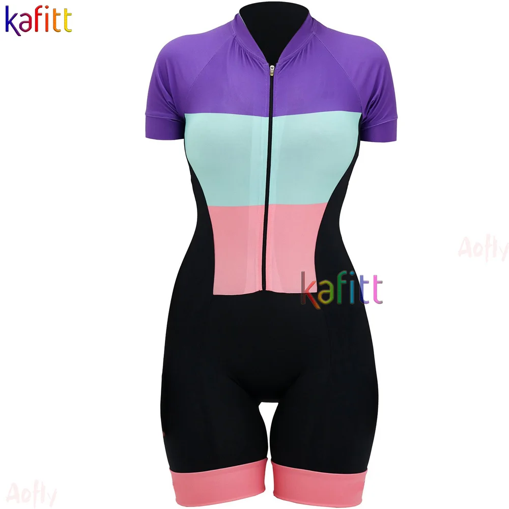 

Kafitt Women's Monkey Free Shipping Cyclist Clothing Promotion Summer Short Triathlon Suit Blue Cycling Gel Pants