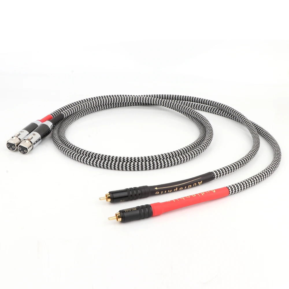 Preffair X404 OFC silver plated Audiophile Audio Cable 2 RCA Male to 2 XLR HIFI Plug 3 Pin Female Interconnect Cable HIFI