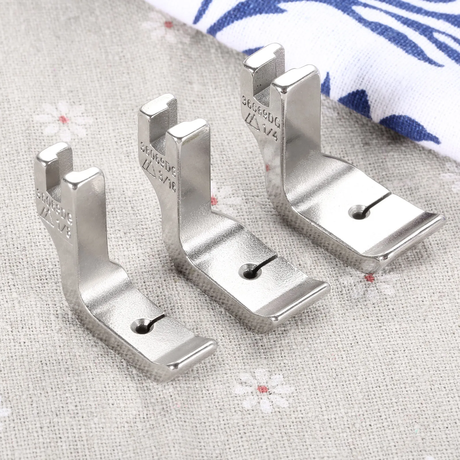 Yüksek Shank endüstriyel tek iğne dikiş makinesi çift boru baskı ayağı 1/8 3/16 1/4 çelik çift kaynak kablosu ayak P69DG