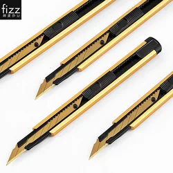 Nuevo Youpin Fizz-cuchillo artístico de acero rico en carbono, hoja de Metal dorado, diseño autoblocante, ángulo afilado con cúter de fractura para el hogar