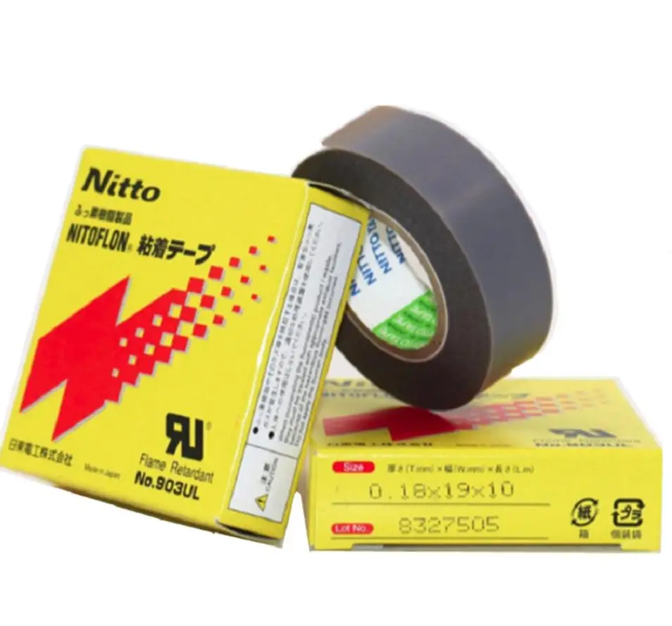 T0.08mm*W(13mm,19mm,25mm)*L10m Japan NITTO DENKO Tape NITOFLON Waterproof Single Sided Tapes 903UL