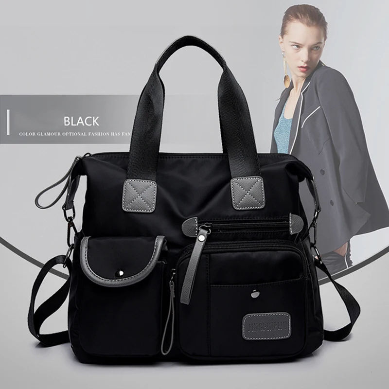 Nylon Handtasche Frauen Große Kapazität Schulter Tasche Wasserdichte Messenger Taschen Casual Dame Umhängetasche Multifunktions Shopping Totes – Detail 13