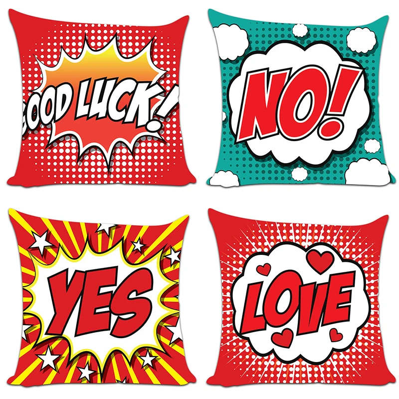 Christmas Cartoon Cushion Cover Linen Pillow Cover for Couch Sofa Living Room Decorative Pillows 45x45 Home Decor