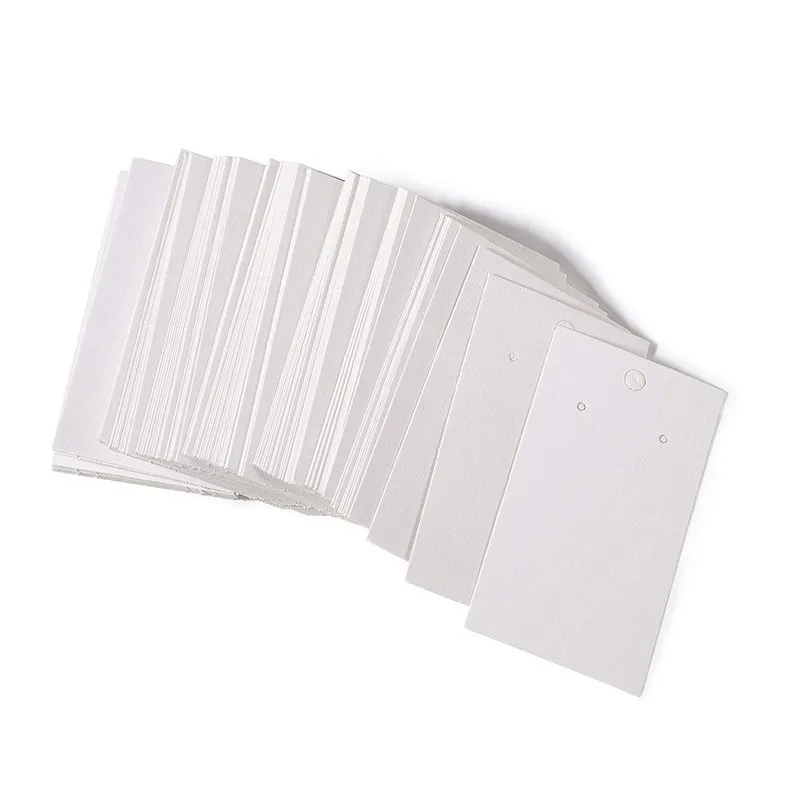 pandahall 100pcs White Earring Paper Card Jewelry Display Marking Garment Prices Label Tags 90mm long, 50mm wide Wholesale F80