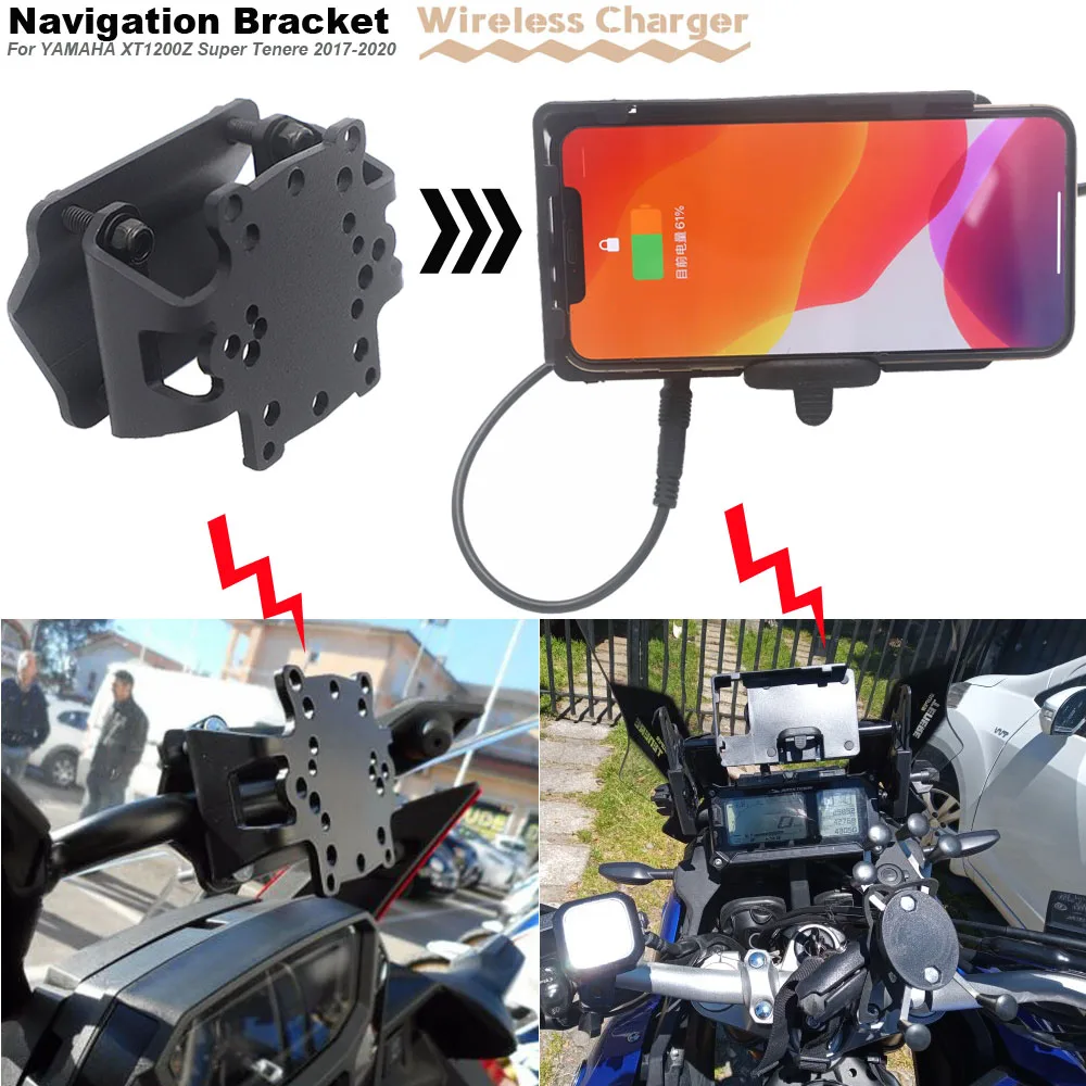 

Motorcycle Mobile Phone Wireless Charging Navigation Bracket GPS Smartphone For YAMAHA XT1200Z Super Tenere 2020 2019 2018 2017