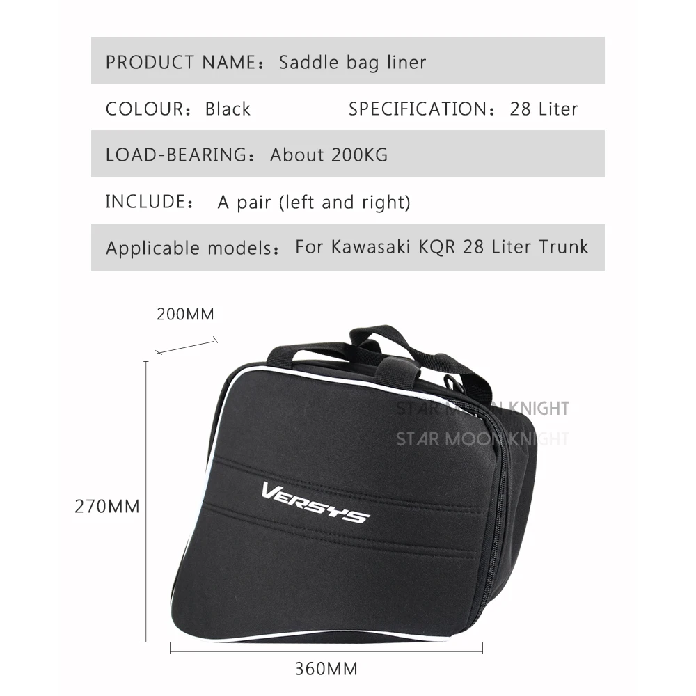 Für Kawasaki Versys 1000 650 2015 - 2021 Für KQR 28L Motorrad Harte Sattel Liner Set Tasche Sattel Inneren Taschen gepäck taschen