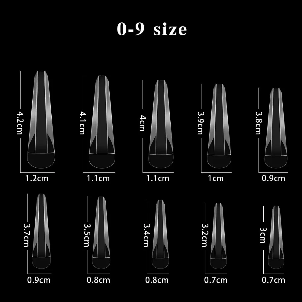 100pcs Transparent Curved Half-covered Acrylic Engraved Round False Nails Extension French Finger Nail Tips For Tools