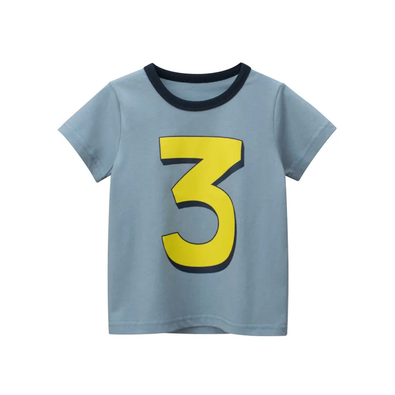 2022 Summer Children T-Shirts Clothes for Boys Girls Letter Dinosaurs Cartoon Number Short Sleeve Tops Baby Tees Bottoming Shirt