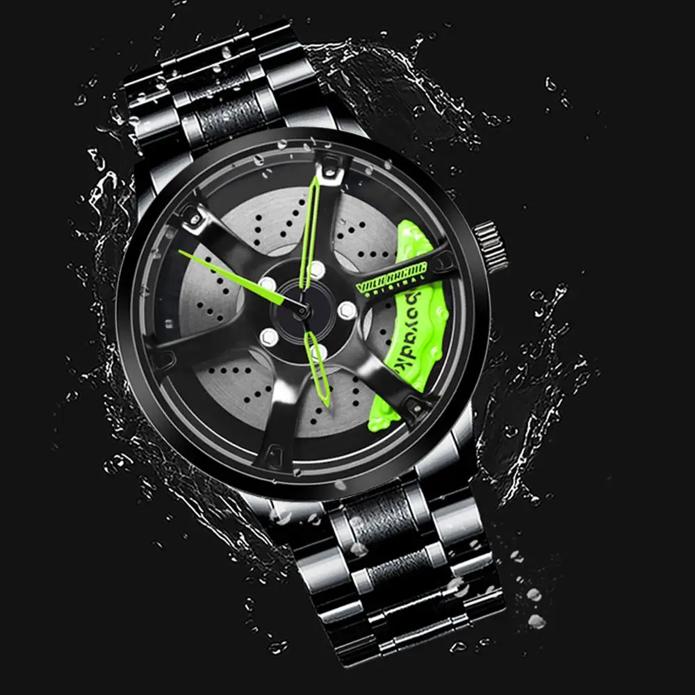 BOYADKA-relojes deportivos impermeables para hombre, pulsera de cuarzo con diseño de llanta de coche, Hub creativo, Masculino