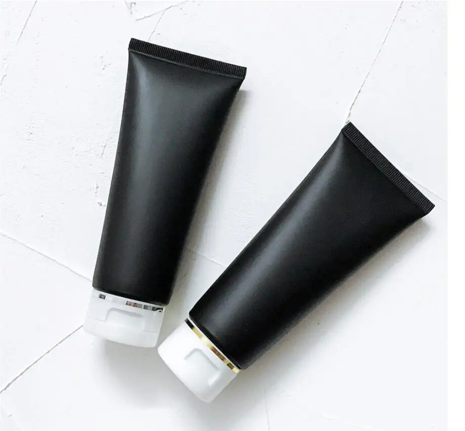 100ml matte black soft tube hand cream facial cleaning lotion emulsion butter/ medicine serum cosmetic hose packing