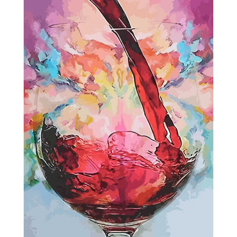 

GATYZTORY Paint By Numbers Kits Hand Painted Unique Gift Frame Wine Scenery Oil Picture By Number Home Living Room Decor