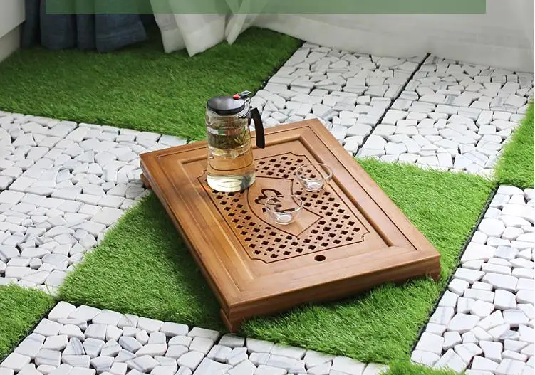 Outdoor Plastic Grass Floor Decking Tile, PE Interlocking Artificial for Balcony Garden, 30Pcs per Box image 6