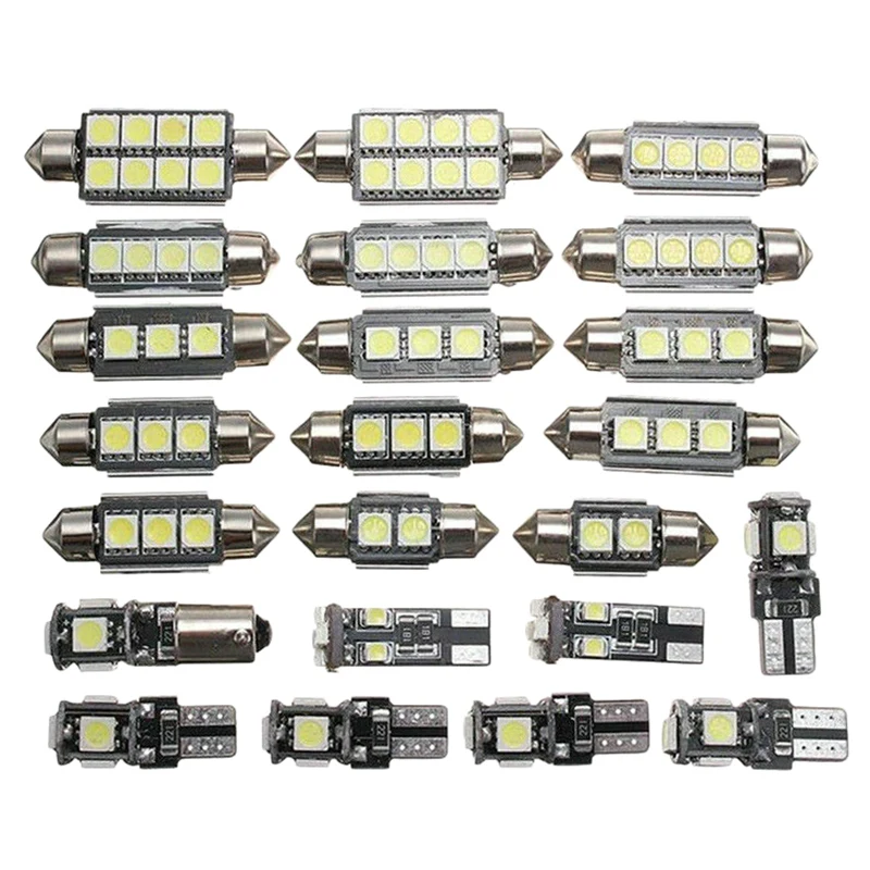 23Pcs LED Car Interior Light Dome Trunk Map License Plate Lamp Bulb Kit