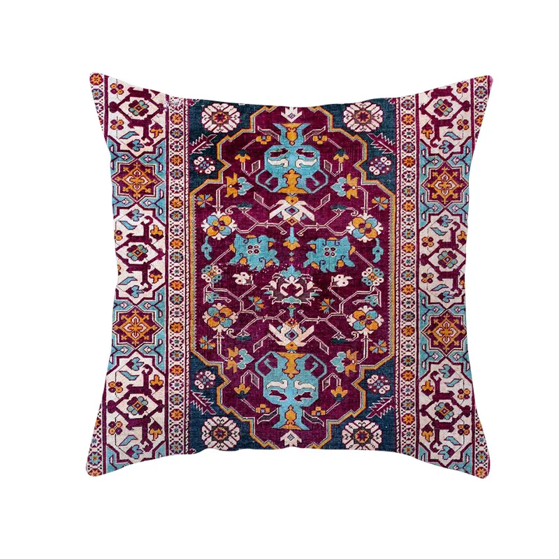 Ethnic Persian Carpet Print Cushion Cover Hot Retro Decorative Pillowcase Vintage Art Turkish Blanket Livingroom Throw Pillows