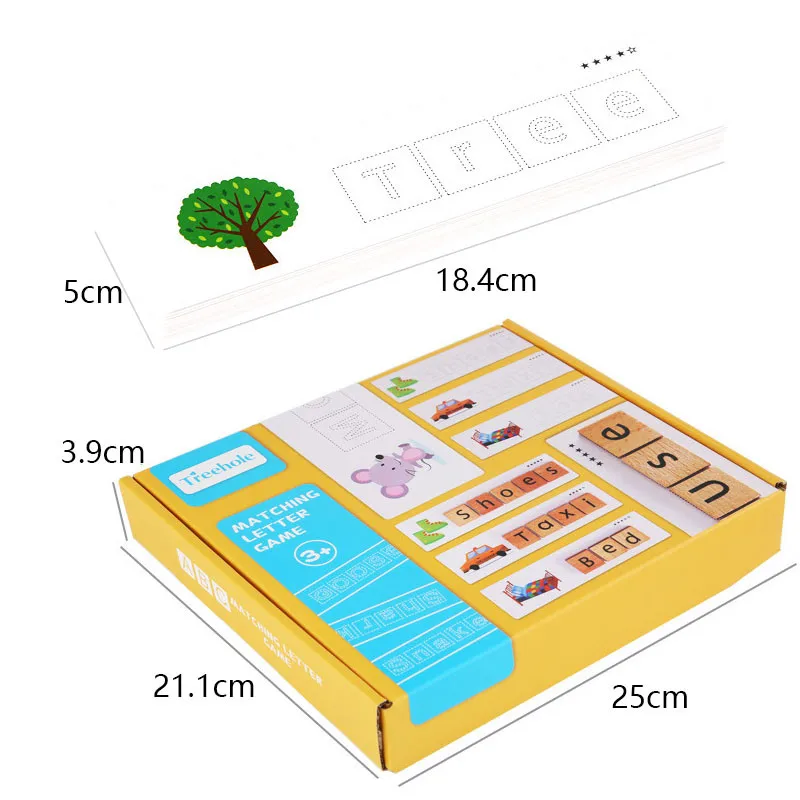 Numero di Alfabeto di legno Ortografia Parola Carte Di Puzzle di Corrispondenza Gioco Per Bambini di Apprendimento Lettera In Età Prescolare Giocattoli Educativi Per Bambini Regali