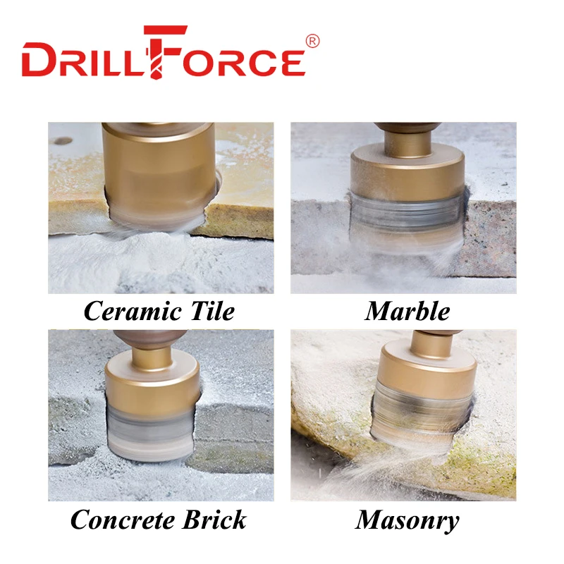 Drillforce 1PC 6-200mm Dry Vacuum Brazed Diamond Drilling Core Bit Ceramic Tile Hole Saw Granite Marble Drill Bits