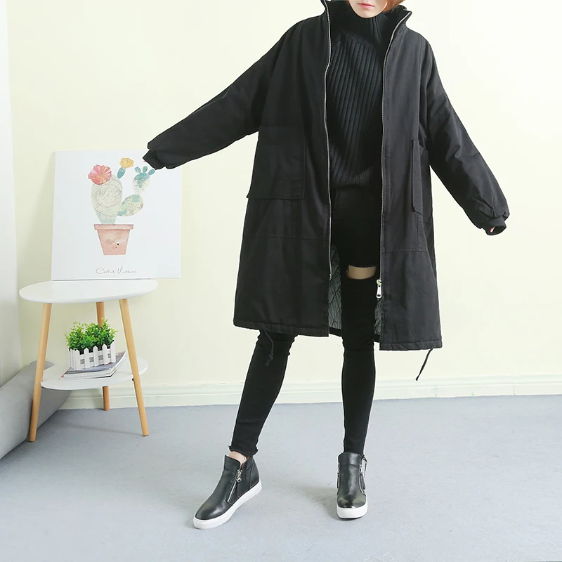 Autumn Winter Jacket Women Oversized Vintage Jacket Women Korean Long Parkas Mujer 2020 Casaco Feminino 1749 YY1524