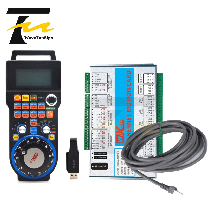 Комплект контроллера Wavetopsign Mach3 XHC, 3 оси, 4 оси, 6 оси, карта управления движением с беспроводным подвесным маховиком MPG WHB04B