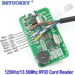 Decodificador de tarjeta RFID de doble frecuencia, módulo lector RFID de 125KHz, TK4100, 13,56 Mhz, Wiegand 26/34, placa de salida para Control de acceso