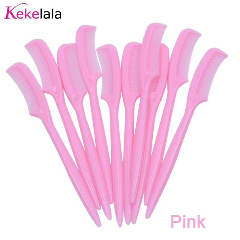 10Pcs/Lot Micro Eyelash Extension Combs Makeup Tools Mini Eyebrow Brushes Mascara Wands Applicators Spoolies for Wholesale