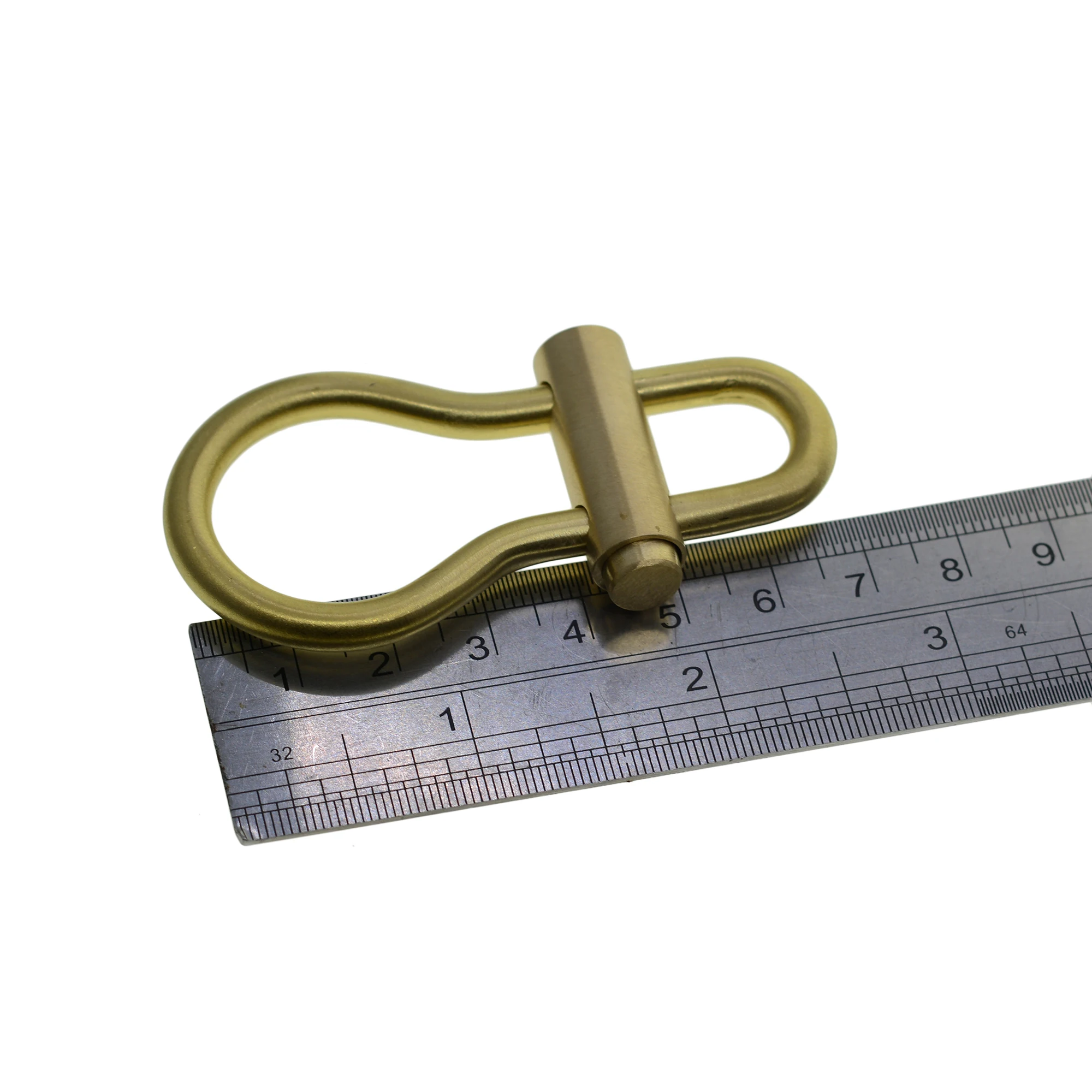 unique Stylish and extra Strong Solid Matte Brass Oval snap Locking Slide Lock Carabiner Quick release dog leash EDC lanyard