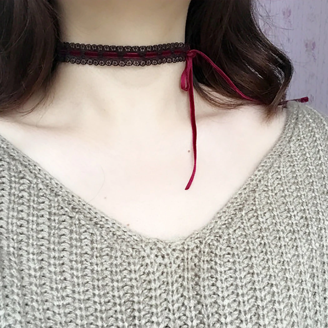 Choker Necklace Simple Fashion All-match Lace Necklace Lace Choker for Women